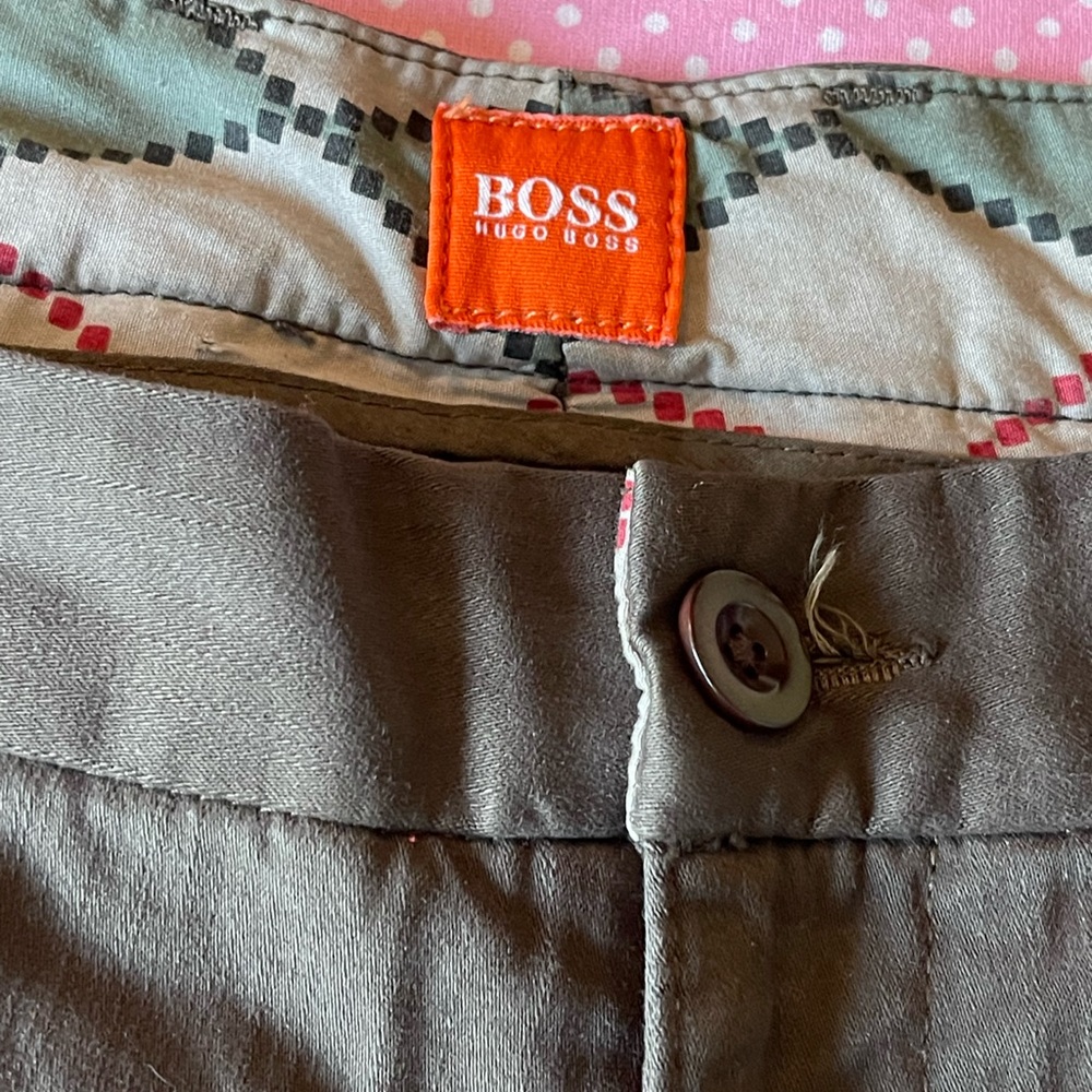 Hugo Boss orange line mens brown  pants size XL